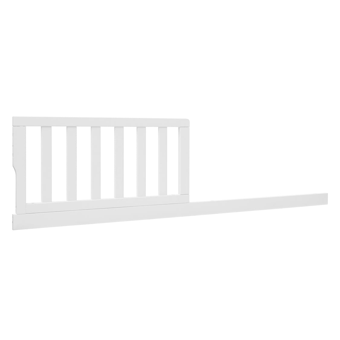 White baby crib with slatted design on a white background