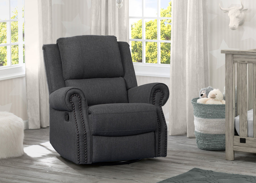 Charcoal Grey (931) 8-Drake Nursery Recliner Swivel Glider Chair