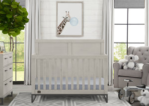 Rustic Mist with Matte Black (1395)  1-Foundry 6-in-1 Convertible Crib
