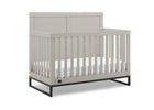 Gray crib with white mattress on a white background 30-Foundry 6-in-1 Convertible Crib