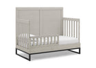 Gray crib with white mattress on a white background 29-Foundry 6-in-1 Convertible Crib