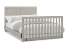 Gray crib with white mattress on a white background 32-Foundry 6-in-1 Convertible Crib