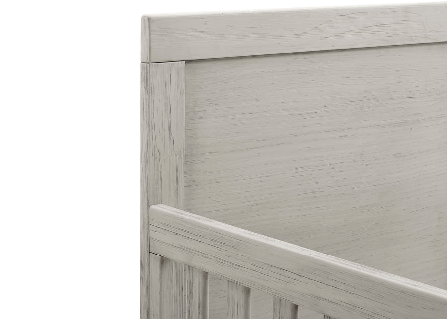 Gray wooden headboard with horizontal slats on a white background 34-Foundry 6-in-1 Convertible Crib