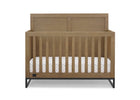 Wooden crib with a white mattress on a white background 19-Foundry 6-in-1 Convertible Crib