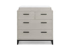 Rustic Mist with Matte Black (1395) 2-Foundry 4 Drawer Dresser with Changing Top and Interlocking Drawers