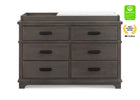 Rustic Grey (084) 9-Asher 6 Drawer Dresser with Changing Top and Interlocking Drawers