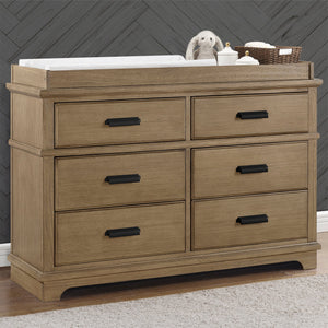 Rustic Acorn (1383) 17-Asher 6 Drawer Dresser with Changing Top and Interlocking Drawers