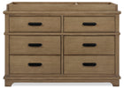 Rustic Acorn (1383) 2-Asher 6 Drawer Dresser with Changing Top and Interlocking Drawers