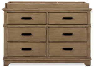 Rustic Acorn (1383) 2-Asher 6 Drawer Dresser with Changing Top and Interlocking Drawers