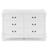 DCB:Bianca White (130) 14-Juliette 6 Drawer Dresser with Changing Top and Interlocking Drawers
