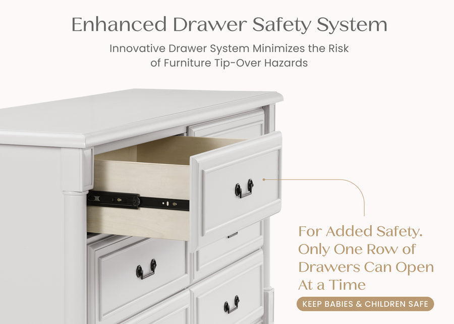 Moonstruck Grey (1351) 20-Juliette 6 Drawer Dresser with Changing Top and Interlocking Drawers