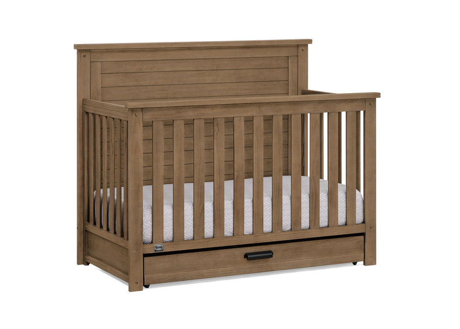 Aged Oak (845) 48-Caden 6-in-1 Convertible Crib with Trundle Drawer