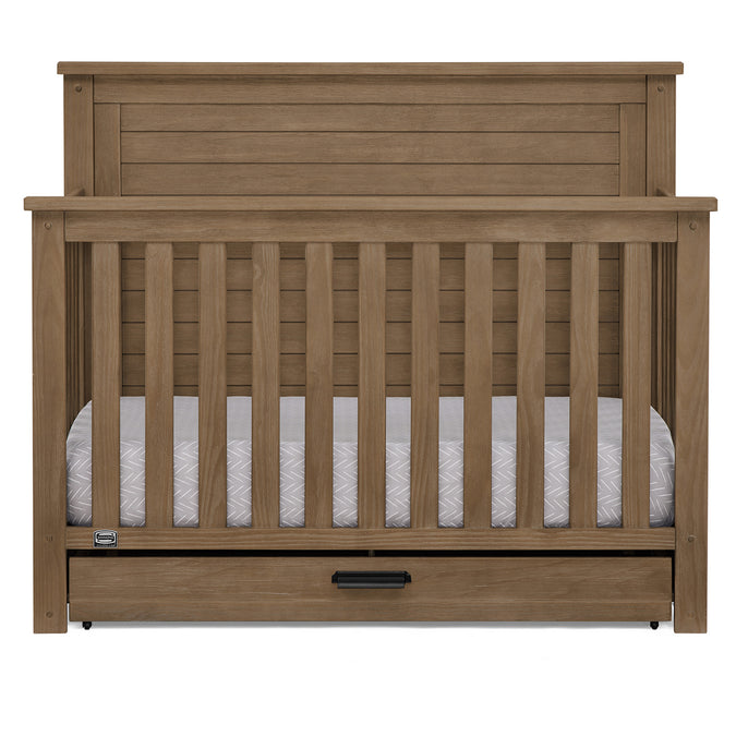 DCB: Aged Oak (845) 56-Caden 6-in-1 Convertible Crib with Trundle Drawer