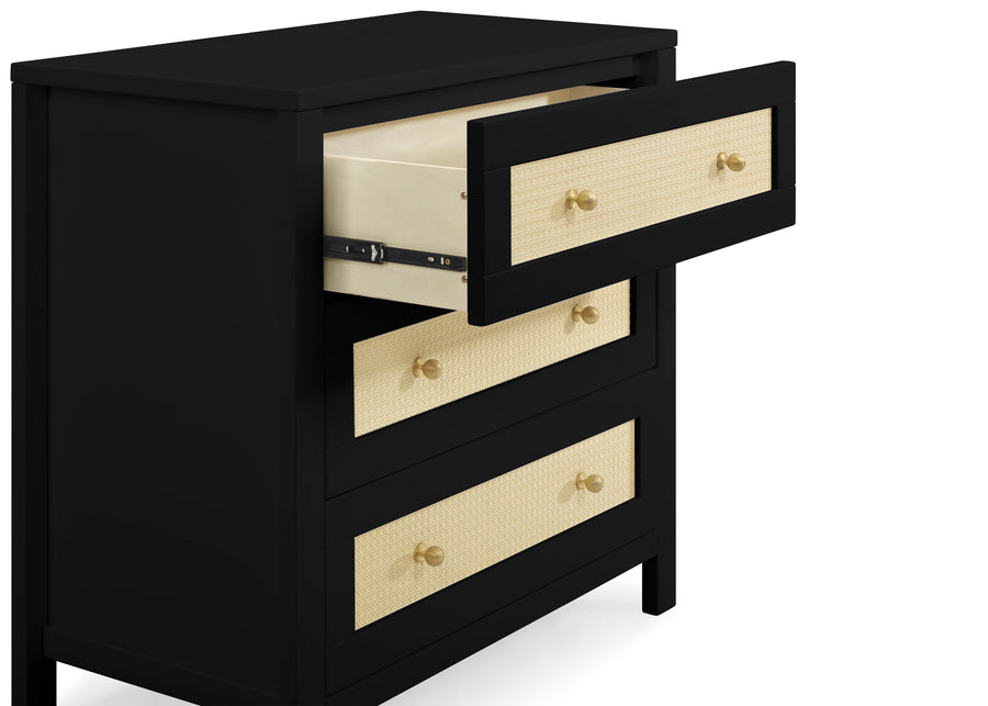 Ebony with Textured Almond (1507) 4-Theo 3 Drawer Dresser with Changing Top