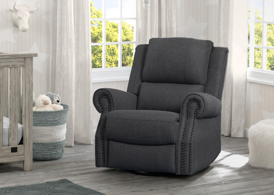 Charcoal Grey (931) 6-Dylan Nursery Recliner Glider Swivel Chair