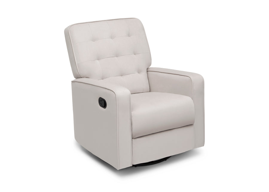 Gray recliner chair on a white background 8-Gavin Nursery Glider Swivel Recliner Featuring LiveSmart Fabric by Culp