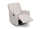 Gray recliner chair on a white background 9-Gavin Nursery Glider Swivel Recliner Featuring LiveSmart Fabric by Culp