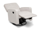 White recliner chair with massage and heating functions on a white background 10-Gavin Nursery Glider Swivel Recliner Featuring LiveSmart Fabric by Culp