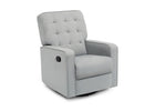 Gray recliner chair on a white background 14-Gavin Nursery Glider Swivel Recliner Featuring LiveSmart Fabric by Culp