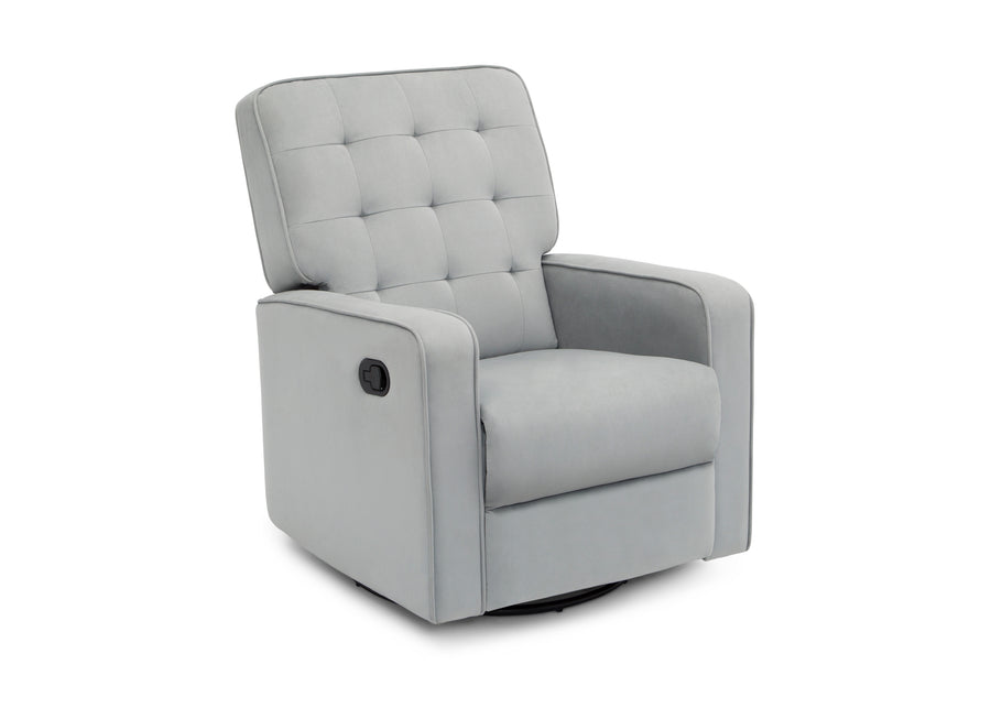 Gray recliner chair on a white background 14-Gavin Nursery Glider Swivel Recliner Featuring LiveSmart Fabric by Culp