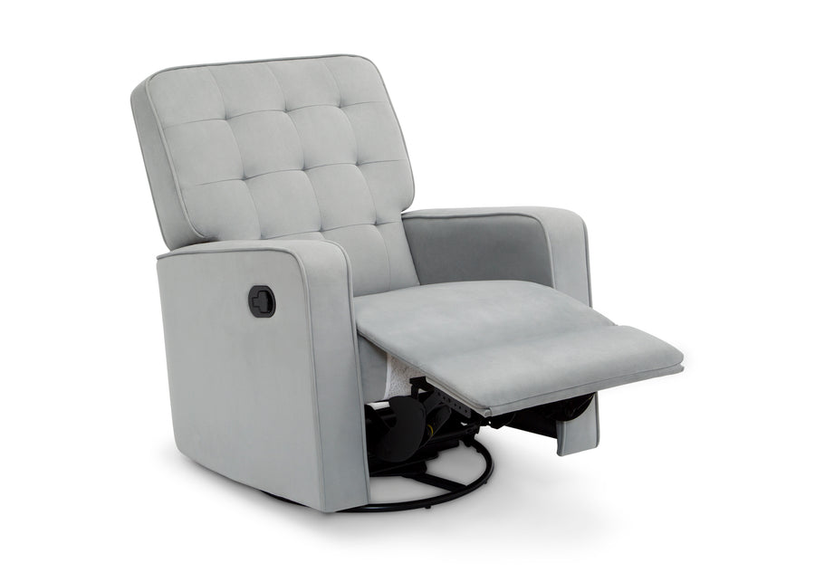 Gray recliner chair on a white background 15-Gavin Nursery Glider Swivel Recliner Featuring LiveSmart Fabric by Culp