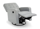Gray recliner chair with adjustable mechanism on a white background 16-Gavin Nursery Glider Swivel Recliner Featuring LiveSmart Fabric by Culp