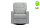 Gray recliner chair with GreenGuard certification badge on a white background 13-Gavin Nursery Glider Swivel Recliner Featuring LiveSmart Fabric by Culp
