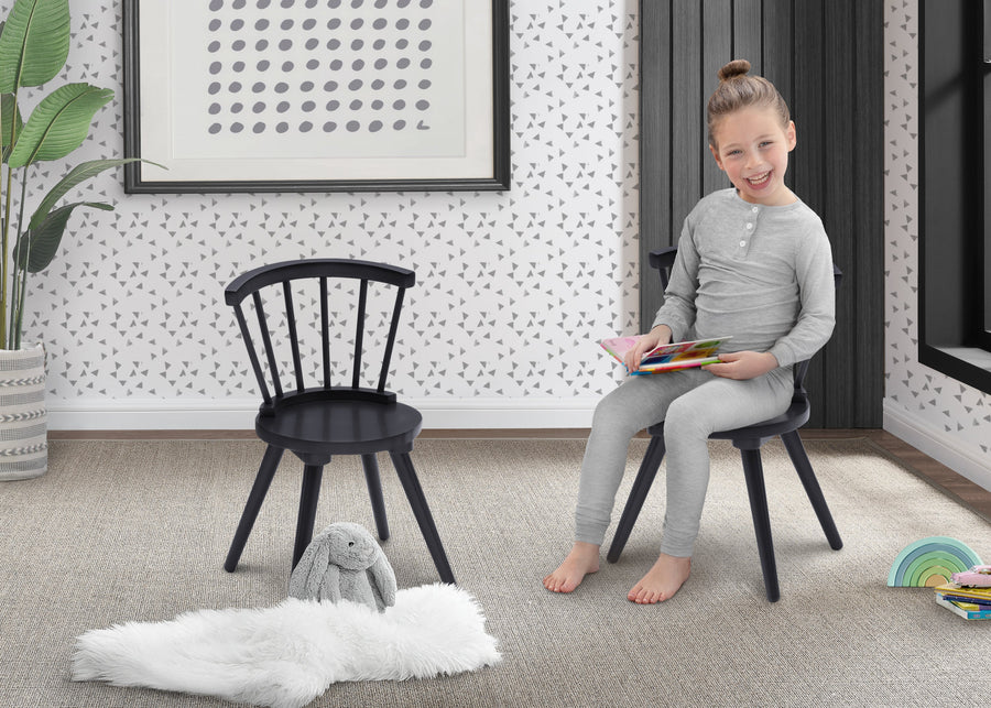 Midnight Grey (1360) 6-Windsor 2-Piece Chair Set