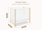 Bianca White with Natural (123) 7-Gio Mini Crib with 2.75-Inch Mattress