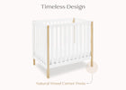 Bianca White with Natural (123) 5-Gio Mini Crib with 2.75-Inch Mattress
