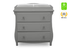 Grey (026) 2-Lancaster 3 Drawer Dresser with Changing Top and Interlocking Drawers