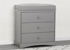 Grey (026) 1-Skylar 3 Drawer Dresser with Changing Top and Interlocking Drawers