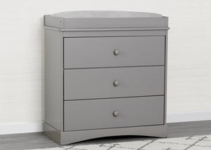 Grey (026) 1-Skylar 3 Drawer Dresser with Changing Top and Interlocking Drawers