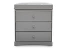 Grey (026) 2-Skylar 3 Drawer Dresser with Changing Top and Interlocking Drawers