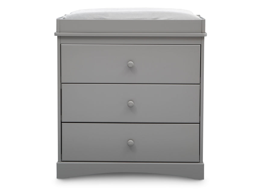 Grey (026) 2-Skylar 3 Drawer Dresser with Changing Top and Interlocking Drawers