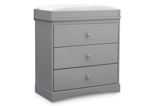 Grey (026) 12-Skylar 3 Drawer Dresser with Changing Top and Interlocking Drawers