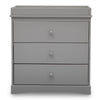 DCB: Grey (026) 7-Skylar 3 Drawer Dresser with Changing Top and Interlocking Drawers