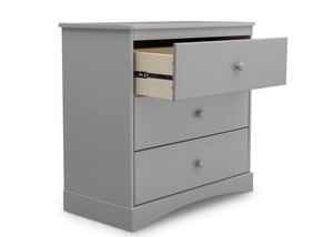 Grey (026) 13-Skylar 3 Drawer Dresser with Changing Top and Interlocking Drawers