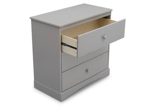Grey (026) 15-Skylar 3 Drawer Dresser with Changing Top and Interlocking Drawers
