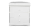 Bianca White (130) 10-Skylar 3 Drawer Dresser with Changing Top and Interlocking Drawers
