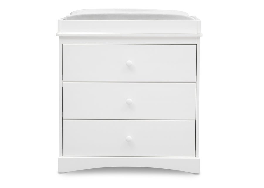 Bianca White (130) 10-Skylar 3 Drawer Dresser with Changing Top and Interlocking Drawers