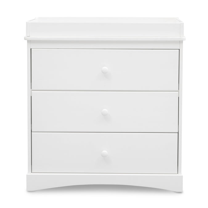 DCB: Bianca White (130) 15-Skylar 3 Drawer Dresser with Changing Top and Interlocking Drawers