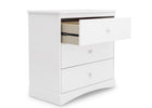 Bianca White (130) 12-Skylar 3 Drawer Dresser with Changing Top and Interlocking Drawers