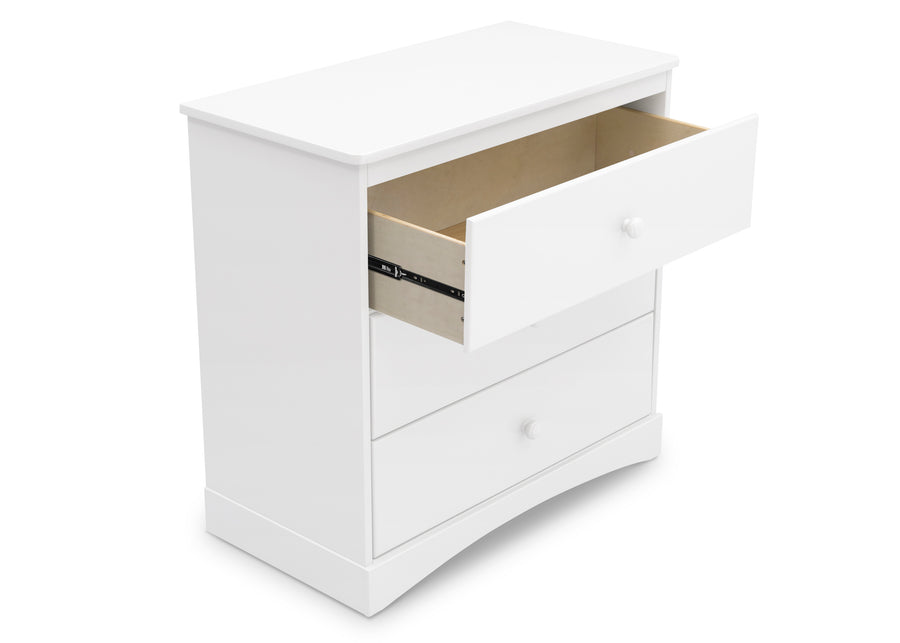 Bianca White (130) 14-Skylar 3 Drawer Dresser with Changing Top and Interlocking Drawers