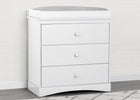 Bianca White (130) 9-Skylar 3 Drawer Dresser with Changing Top and Interlocking Drawers