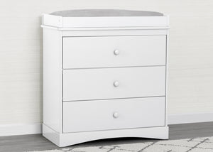 Bianca White (130) 2-Skylar 3 Drawer Dresser with Changing Top and Interlocking Drawers