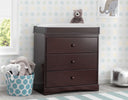 W558430 207 Skylar 3 Drawer Dresser wChanging Top Dark Chocolate Lifestyle 04 25-Skylar 3 Drawer Dresser with Changing Top and Interlocking Drawers