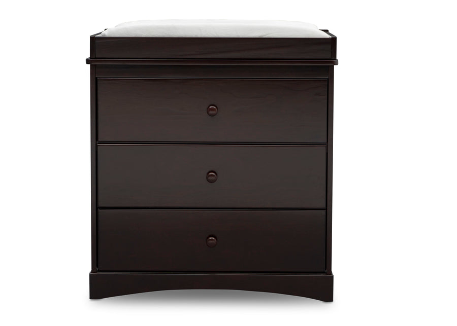 Dark Chocolate (207) 19-Skylar 3 Drawer Dresser with Changing Top and Interlocking Drawers