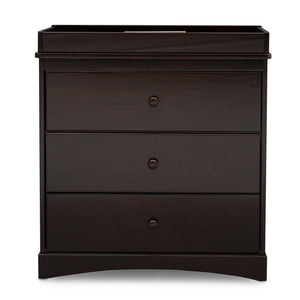DCB: Dark Chocolate (207) 9-Skylar 3 Drawer Dresser with Changing Top and Interlocking Drawers