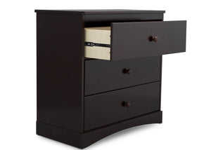 Dark Chocolate (207) 6-Skylar 3 Drawer Dresser with Changing Top and Interlocking Drawers